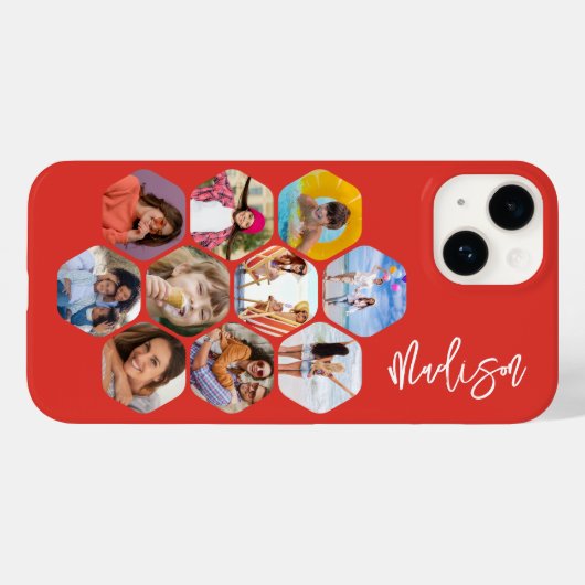 Multi Photo Collage Simple Moderne Personalized Case-Mate iPhone Case (Achterkant (horizontaal))