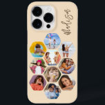 Multi Photo Collage Simple Moderne Personalized Case-Mate iPhone 14 Pro Max Hoesje<br><div class="desc">Multifoto Collage Simple Modern Persoonlijke Naam Hexagon Patroon Smartphone iPhone Case bevat een fotocollage van uw favoriete foto's in een hexagonvorm. Gepersonaliseerd voor jouw naam. Perfect voor verjaardag, Kerstmis, Moederdag, Vaderdag, grootouders, broer, zus, beste vriend en nog veel meer. FOTO TIP: centreer uw foto's voordat u ze uploadt naar Zazzle....</div>