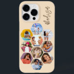 Multi Photo Collage Simple Moderne Personalized Case-Mate iPhone 14 Pro Max Hoesje<br><div class="desc">Multifoto Collage Simple Modern Persoonlijke Naam Hexagon Patroon Smartphone iPhone Case bevat een fotocollage van uw favoriete foto's in een hexagonvorm. Gepersonaliseerd voor jouw naam. Perfect voor verjaardag, Kerstmis, Moederdag, Vaderdag, grootouders, broer, zus, beste vriend en nog veel meer. FOTO TIP: centreer uw foto's voordat u ze uploadt naar Zazzle....</div>
