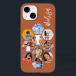 Multi Photo Collage Simple Moderne Personalized Case-Mate iPhone 14 Hoesje<br><div class="desc">Multifoto Collage Simple Modern Persoonlijke Naam Hexagon Patroon Smartphone iPhone Case bevat een fotocollage van uw favoriete foto's in een hexagonvorm. Gepersonaliseerd voor jouw naam. Perfect voor verjaardag, Kerstmis, Moederdag, Vaderdag, grootouders, broer, zus, beste vriend en nog veel meer. FOTO TIP: centreer uw foto's voordat u ze uploadt naar Zazzle....</div>