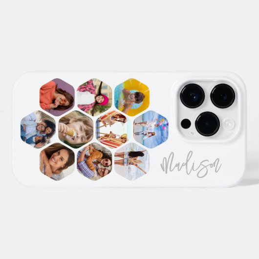 Multi Photo Collage Simple Moderne Personalized Case-Mate iPhone Case (Achterkant (horizontaal))
