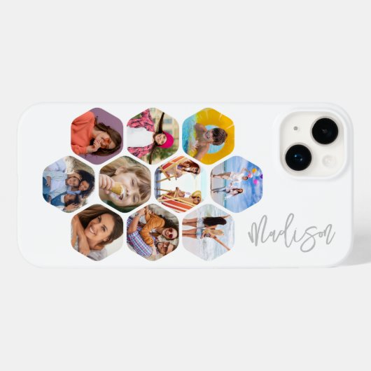 Multi Photo Collage Simple Moderne Personalized Case-Mate iPhone Case (Achterkant (horizontaal))