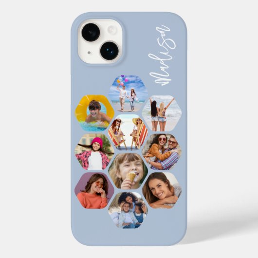 Multi Photo Collage Simple Moderne Personalized Case-Mate iPhone Case (Achterkant)
