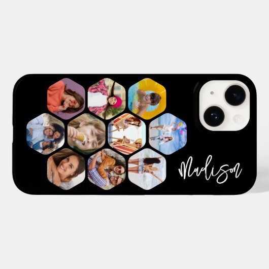 Multi Photo Collage Simple Moderne Personalized Case-Mate iPhone Case (Achterkant (horizontaal))