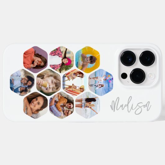 Multi Photo Collage Simple Moderne Personalized Case-Mate iPhone Case (Achterkant (horizontaal))
