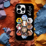 Multi Photo Collage Simple Moderne Personalized Case-Mate iPhone 14 Pro Max Hoesje<br><div class="desc">Multifoto Collage Simple Modern Persoonlijke Naam Hexagon Patroon Smartphone iPhone Case bevat een fotocollage van uw favoriete foto's in een hexagonvorm. Gepersonaliseerd voor jouw naam. Perfect voor verjaardag, Kerstmis, Moederdag, Vaderdag, grootouders, broer, zus, beste vriend en nog veel meer. FOTO TIP: centreer uw foto's voordat u ze uploadt naar Zazzle....</div>