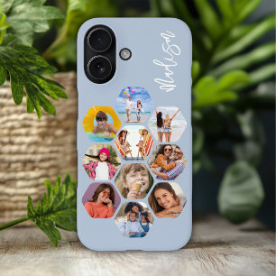 Multi Photo Collage Simple Moderne Personalized iPhone 16 Hoesje