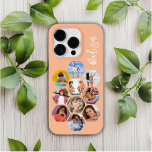 Multi Photo Collage Simple Moderne Personalized Case-Mate iPhone 14 Pro Hoesje<br><div class="desc">Multifoto Collage Simple Modern Persoonlijke Naam Hexagon Patroon Smartphone iPhone Case bevat een fotocollage van uw favoriete foto's in een hexagonvorm. Gepersonaliseerd voor jouw naam. Perfect voor verjaardag, Kerstmis, Moederdag, Vaderdag, grootouders, broer, zus, beste vriend en nog veel meer. FOTO TIP: centreer uw foto's voordat u ze uploadt naar Zazzle....</div>