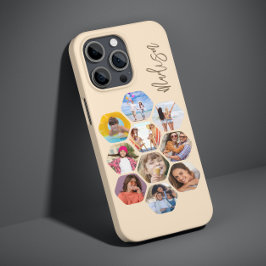 Multi Photo Collage Simple Moderne Personalized Case-Mate iPhone 14 Pro Hoesje
