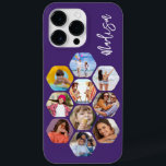Multi Photo Collage Simple Moderne Personalized Case-Mate iPhone 14 Pro Max Hoesje<br><div class="desc">Multifoto Collage Simple Modern Persoonlijke Naam Hexagon Patroon Smartphone iPhone Case bevat een fotocollage van uw favoriete foto's in een hexagonvorm. Gepersonaliseerd voor jouw naam. Perfect voor verjaardag, Kerstmis, Moederdag, Vaderdag, grootouders, broer, zus, beste vriend en nog veel meer. FOTO TIP: centreer uw foto's voordat u ze uploadt naar Zazzle....</div>