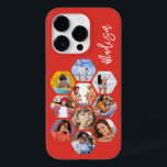 Multi Photo Collage Simple Moderne Personalized Case-Mate iPhone 14 Pro Hoesje<br><div class="desc">Multifoto Collage Simple Modern Persoonlijke Naam Hexagon Patroon Smartphone iPhone Case bevat een fotocollage van uw favoriete foto's in een hexagonvorm. Gepersonaliseerd voor jouw naam. Perfect voor verjaardag, Kerstmis, Moederdag, Vaderdag, grootouders, broer, zus, beste vriend en nog veel meer. FOTO TIP: centreer uw foto's voordat u ze uploadt naar Zazzle....</div>