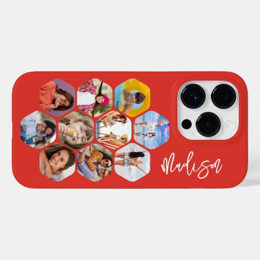 Multi Photo Collage Simple Moderne Personalized Case-Mate iPhone Case (Achterkant (horizontaal))