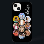 Multi Photo Collage Simple Moderne Personalized Case-Mate iPhone 14 Plus Hoesje<br><div class="desc">Multifoto Collage Simple Modern Persoonlijke Naam Hexagon Patroon Smartphone iPhone Case bevat een fotocollage van uw favoriete foto's in een hexagonvorm. Gepersonaliseerd voor jouw naam. Perfect voor verjaardag, Kerstmis, Moederdag, Vaderdag, grootouders, broer, zus, beste vriend en nog veel meer. FOTO TIP: centreer uw foto's voordat u ze uploadt naar Zazzle....</div>