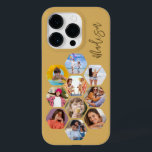 Multi Photo Collage Simple Moderne Personalized Case-Mate iPhone 14 Pro Hoesje<br><div class="desc">Multifoto Collage Simple Modern Persoonlijke Naam Hexagon Patroon Smartphone iPhone Case bevat een fotocollage van uw favoriete foto's in een hexagonvorm. Gepersonaliseerd voor jouw naam. Perfect voor verjaardag, Kerstmis, Moederdag, Vaderdag, grootouders, broer, zus, beste vriend en nog veel meer. FOTO TIP: centreer uw foto's voordat u ze uploadt naar Zazzle....</div>