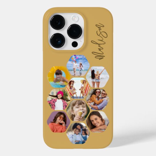 Multi Photo Collage Simple Moderne Personalized Case-Mate iPhone Case (Achterkant)