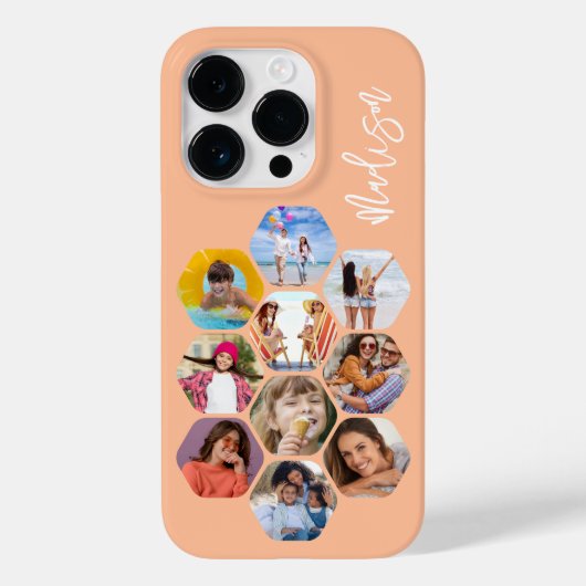 Multi Photo Collage Simple Moderne Personalized Case-Mate iPhone Case (Achterkant)
