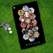 Multi Photo Collage Simple Moderne Personalized Golfhanddoek