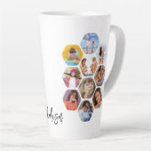 Multi Photo Collage Simple Moderne Personalized Latte Mok (Rechterhoek)