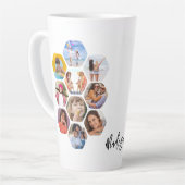 Multi Photo Collage Simple Moderne Personalized Latte Mok (Linkerhoek)