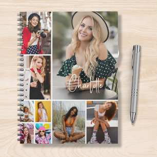 Multi Photo Collage Simple Moderne Personalized Notitieboek
