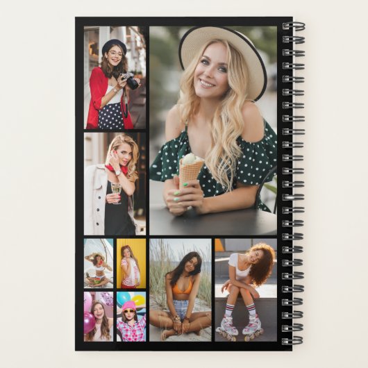 Multi Photo Collage Simple Moderne Personalized Planner (Achterkant)