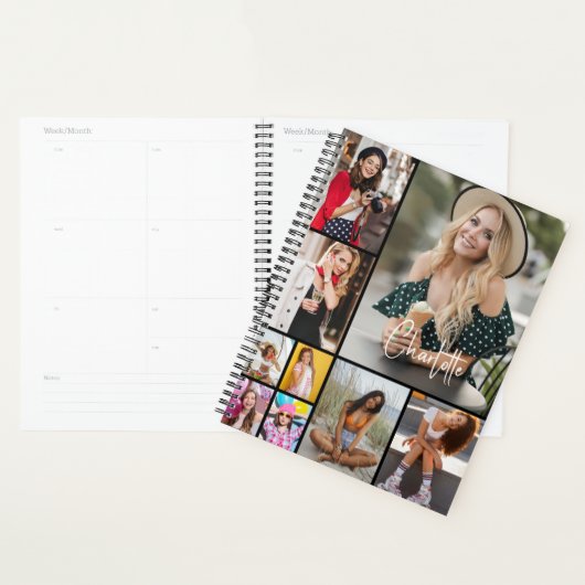 Multi Photo Collage Simple Moderne Personalized Planner (Display)