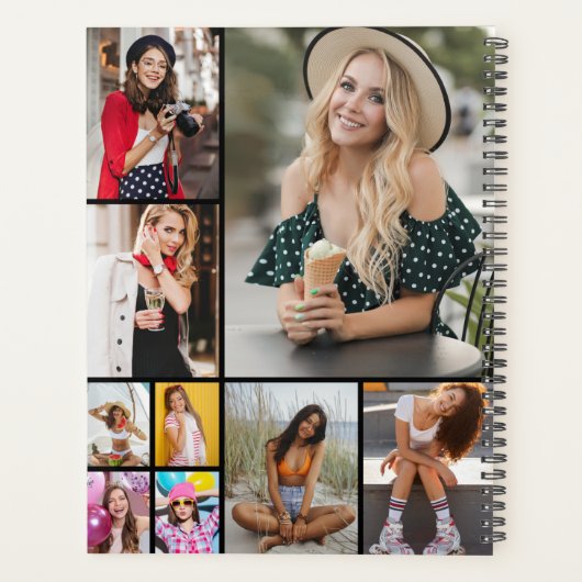 Multi Photo Collage Simple Moderne Personalized Planner (Achterkant)