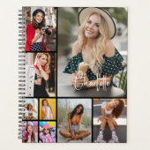 Multi Photo Collage Simple Moderne Personalized Planner (Voorkant)