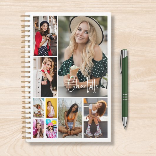 Multi Photo Collage Simple Moderne Personalized Planner