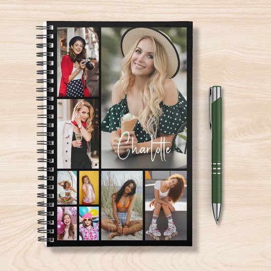 Multi Photo Collage Simple Moderne Personalized Planner