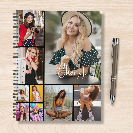 Multi Photo Collage Simple Moderne Personalized Planner