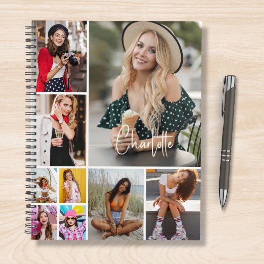 Multi Photo Collage Simple Moderne Personalized Planner