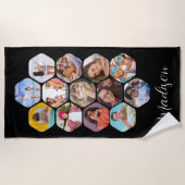Multi Photo Collage Simple Moderne Personalized Strandlaken (Voorkant)