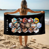 Multi Photo Collage Simple Moderne Personalized Strandlaken