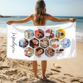 Multi Photo Collage Simple Moderne Personalized Strandlaken