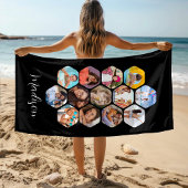 Multi Photo Collage Simple Moderne Personalized Strandlaken