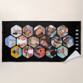 Multi Photo Collage Simple Moderne Personalized Strandlaken (Voorkant)