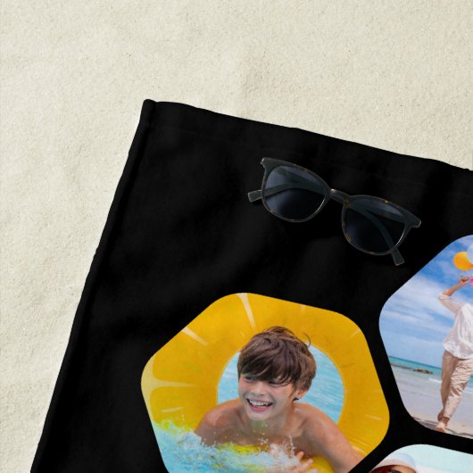 Multi Photo Collage Simple Moderne Personalized Strandlaken (In situ)
