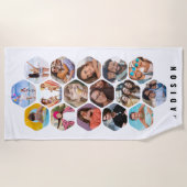 Multi Photo Collage Simple Moderne Personalized Strandlaken (Voorkant)