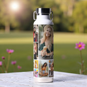 Multi Photo Collage Simple Moderne Personalized Waterfles