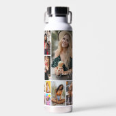 Multi Photo Collage Simple Moderne Personalized Waterfles (Voorkant)