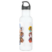 Multi Photo Collage Simple Moderne Personalized Waterfles (Achterkant)