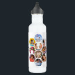 Multi Photo Collage Simple Moderne Personalized Waterfles<br><div class="desc">Multi Photo Collage Simple Modern Personal Name Hexagon Pattern Water Bottle bevat een foto-collage van uw favoriete foto's in een hexagon vorm. Gepersonaliseerd voor jouw naam. Perfect voor verjaardag, Kerstmis, Moederdag, Vaderdag, grootouders, broer, zus, beste vriend en nog veel meer. FOTO TIP: centreer uw foto's voordat u ze uploadt naar...</div>