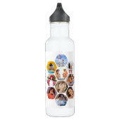 Multi Photo Collage Simple Moderne Personalized Waterfles (Rechts)