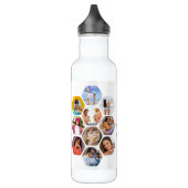 Multi Photo Collage Simple Moderne Personalized Waterfles (Links)