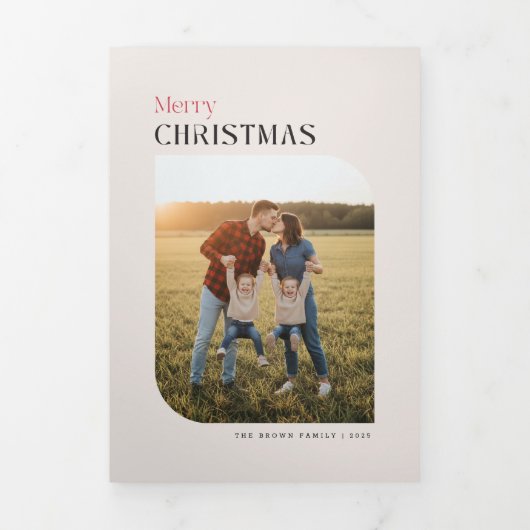 Multi Photo Collage Trifold Letter Fold Invitation Drieluik Uitnodiging (Cover)