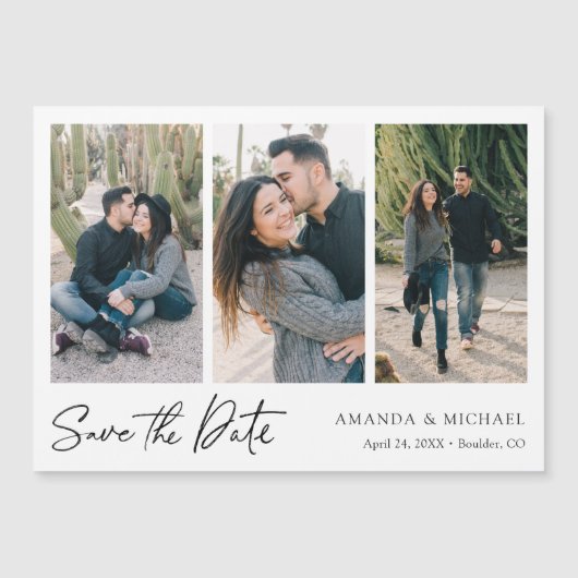 Multi Photo Collage Wedding Save the Date Magnet (Voorkant)
