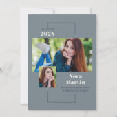 Multi Photo College Graduy Blue Aankondiging (Voorkant)