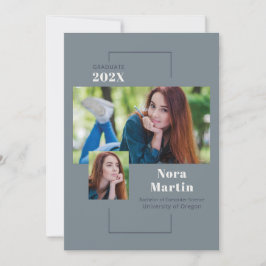 Multi Photo College Graduy Blue Aankondiging