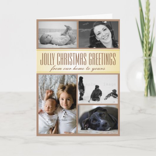Multi-Photo Custom Family-kerstKaart Feestdagen Kaart (Voorkant)